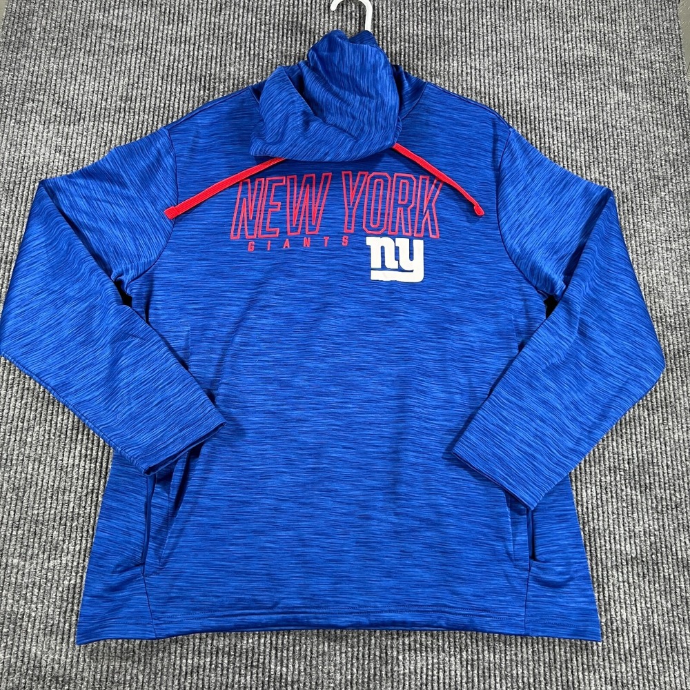 New York Giants Hoodie Sweatshirt Mens Large Blue Long Sleeve NFL Football
